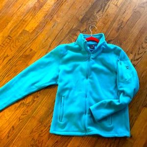 blue fleece jacket